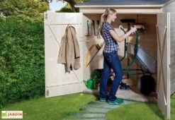 Armoire De Jardin Bois 14 Mm + Plancher Massif : 87 X 163 X 190 Cm -Garantia Soldes 361.1608.30400