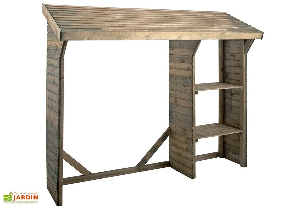 Abri Bûches à 2 Étagères Split (220 X 75,5 X 183 Cm) 4 Abri Bûches à 2 Étagères Split (220 X 75,5 X 183 Cm) – Image 2