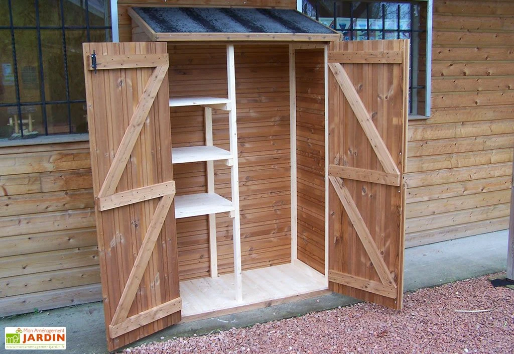 Armoire De Jardin En Bois Traité THT Avec étagères 1,24 X 2 M 4 Armoire De Jardin En Bois Traité THT Avec étagères 1,24 X 2 M – Image 2