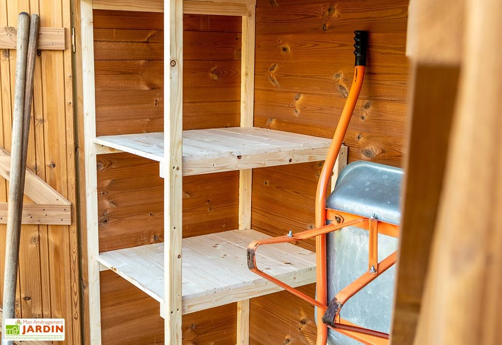 Armoire De Jardin En Bois Traité THT Avec étagères 1,76 X 1,84 M 5 Armoire De Jardin En Bois Traité THT Avec étagères 1,76 X 1,84 M – Image 3