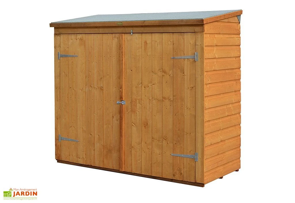 Coffre De Rangement En Bois Pour 2 Vélos 182x82x164cm (l,l,h) 4 Coffre De Rangement En Bois Pour 2 Vélos 182x82x164cm (l,l,h) – Image 2