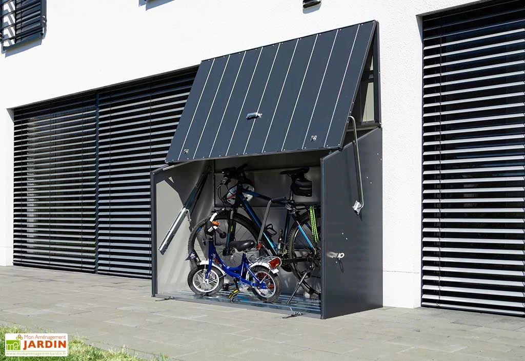 Abri à Vélos En Acier Galvanisé Anthracite 1,74 M² 3 Abri à Vélos En Acier Galvanisé Anthracite 1,74 M²