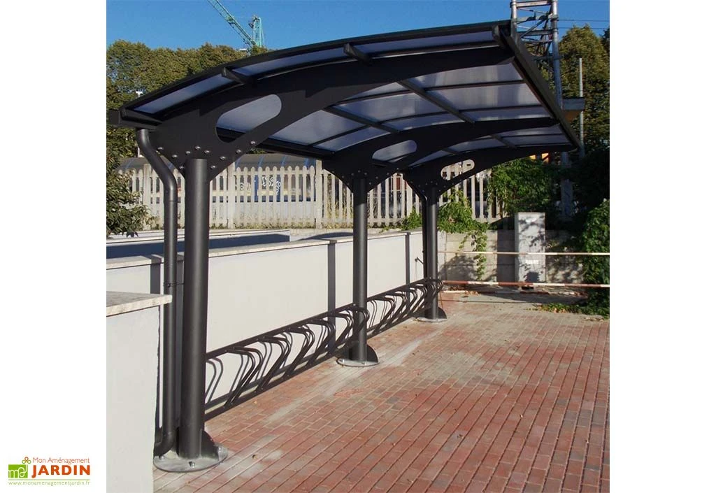 Abri à Vélos Pour Collectivités En Acier Galvanisé Et Polycarbonate Larus 4 Abri à Vélos Pour Collectivités En Acier Galvanisé Et Polycarbonate Larus – Image 2