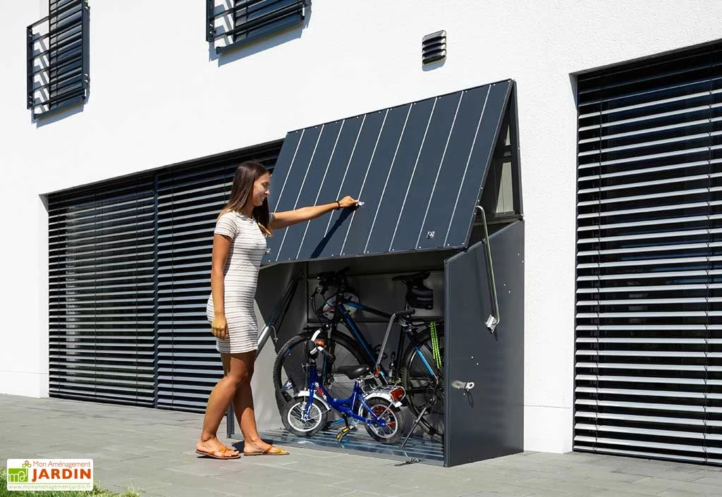 Abri à Vélos En Acier Galvanisé Anthracite 1,74 M² 4 Abri à Vélos En Acier Galvanisé Anthracite 1,74 M² – Image 2