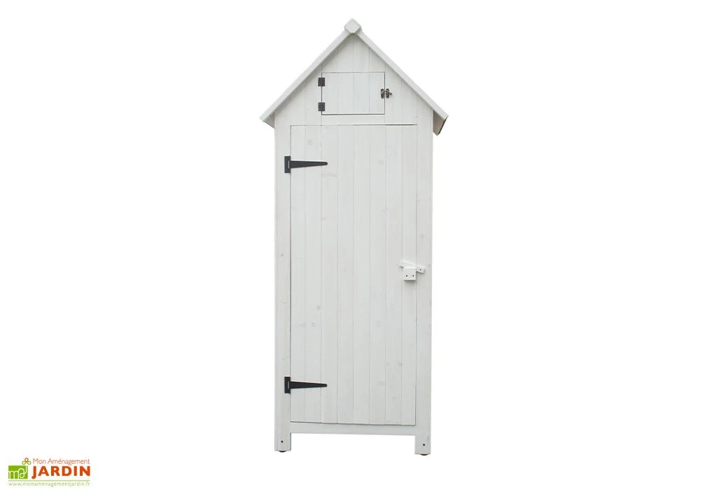 Armoire De Jardin En Bois FSC 10 Mm Blanc 179 Cm 4 Armoire De Jardin En Bois FSC 10 Mm Blanc 179 Cm – Image 2