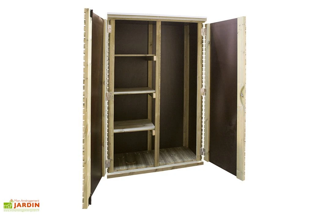 Armoire De Jardin Haute En Bois Venice (60x125x183cm) 4 Armoire De Jardin Haute En Bois Venice (60x125x183cm) – Image 2