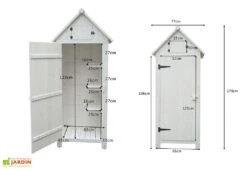 Armoire De Jardin En Bois FSC 10 Mm Blanc 179 Cm 9 Armoire De Jardin En Bois FSC 10 Mm Blanc 179 Cm -Garantia Soldes armoire jardin bois blanc dimensions