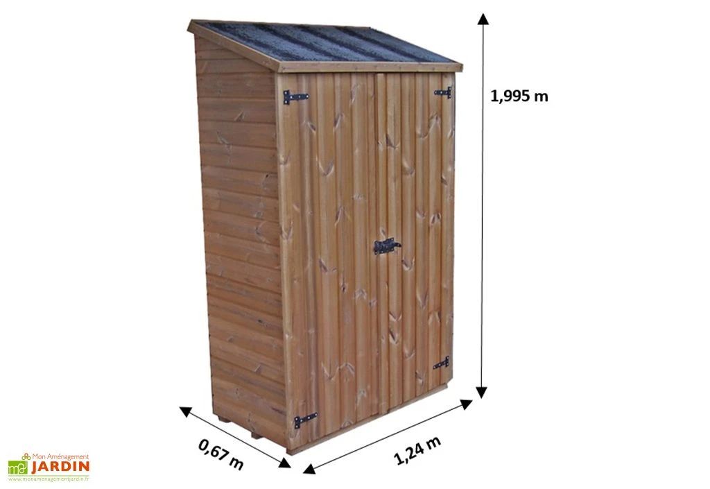 Armoire De Jardin En Bois Traité THT Avec étagères 1,24 X 2 M 5 Armoire De Jardin En Bois Traité THT Avec étagères 1,24 X 2 M – Image 3
