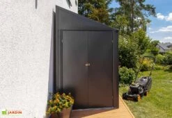 Armoire De Jardin En Acier Galvanisé 124 X 203 Cm -Garantia Soldes armoire jardin metal anthracite 1