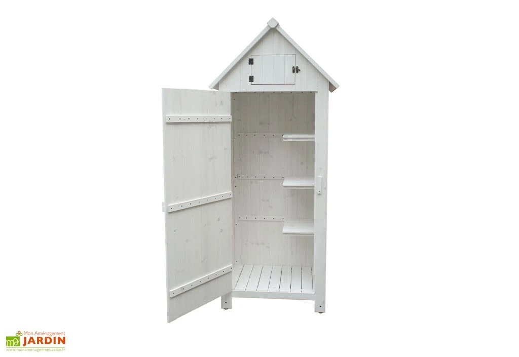 Armoire De Jardin En Bois FSC 10 Mm Blanc 179 Cm 5 Armoire De Jardin En Bois FSC 10 Mm Blanc 179 Cm – Image 3