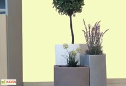 Pot De Fleurs En Polyéthylène Petalo - Ø 50 X 50 Cm -Garantia Soldes bac a fleurs tabac gris blanc