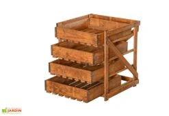 Légumier En Bois Autoclave Brun 4 Tiroirs - 50 X 54 X 60 Cm -Garantia Soldes bois legumier 4 etages