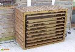 Cache Climatiseur Extérieur En Bois D’Épicéa Traité 132 X 58 X 147 Cm