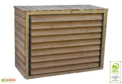 Cache Climatiseur Extérieur En Bois D’Épicéa Traité 132 X 58 X 98 Cm -Garantia Soldes cache climatiseur exterieur bois epicea traite 132 x 58 x 98 cm 3