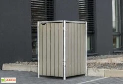 Cache-poubelle Simple En Acier Et Bois De Pin Traité 60 X 63 X 115 Cm 8 Cache-poubelle Simple En Acier Et Bois De Pin Traité 60 X 63 X 115 Cm -Garantia Soldes cache poubelle acier pin gris