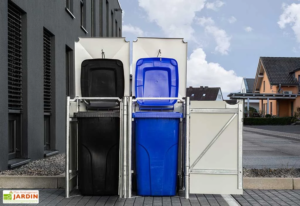 Cache-poubelle Double En Acier Et Composite Aluminium 120 X 63 X 115 Cm 7 Cache-poubelle Double En Acier Et Composite Aluminium 120 X 63 X 115 Cm – Image 5