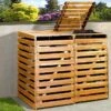 Cache-poubelle Double En Bois De Pin Traité 92 X 148 X 122 Cm