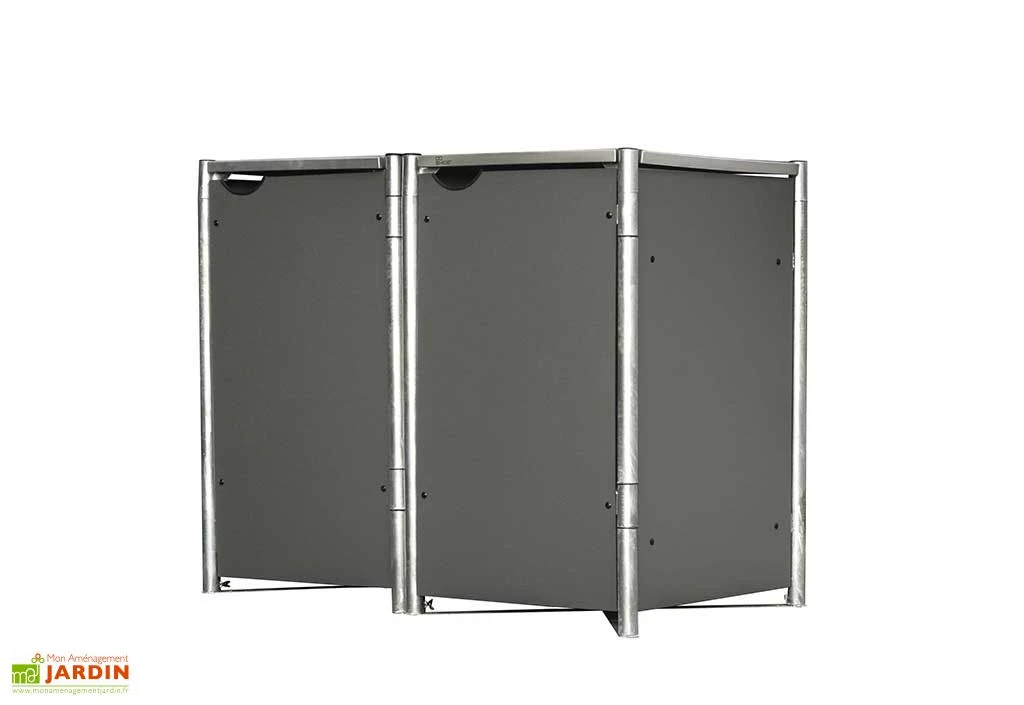 Cache-poubelle Double En Acier Et Composite Aluminium 120 X 63 X 115 Cm 3 Cache-poubelle Double En Acier Et Composite Aluminium 120 X 63 X 115 Cm
