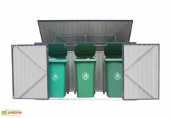 Cache-Poubelle Extérieur En Acier 100 X 235 X 131 Cm (3 Poubelles)