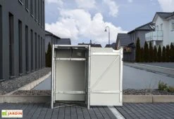 Cache-poubelle Simple En Acier Et Composite Aluminium 69 X 80 X 115 Cm 8 Cache-poubelle Simple En Acier Et Composite Aluminium 69 X 80 X 115 Cm -Garantia Soldes cache poubelle ouvert acier alu 240l noir