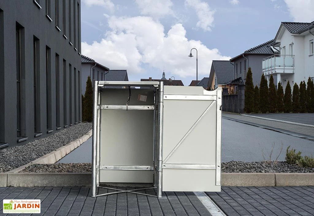 Cache-poubelle Simple En Acier Et Composite Aluminium 69 X 80 X 115 Cm 5 Cache-poubelle Simple En Acier Et Composite Aluminium 69 X 80 X 115 Cm – Image 3