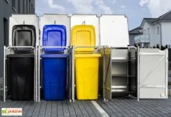 Cache-poubelles En Acier Et Composite Aluminium 241 X 63 X 115 Cm 7 Cache-poubelles En Acier Et Composite Aluminium 241 X 63 X 115 Cm -Garantia Soldes cache poubelles metal ouvert