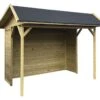 Solid Abri De Jardin En Bois Traité Ronsburg 19 Mm - 6 M² -Garantia Soldes carport ronsburg bois autoclave semi ferme 6m2 toit double pente