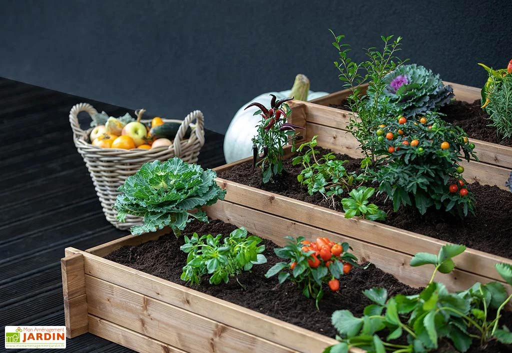 Carré Potager 3 étages En Bois Autoclave Brun – 120 X 120 X 40 Cm 4 Carré Potager 3 étages En Bois Autoclave Brun – 120 X 120 X 40 Cm – Image 2