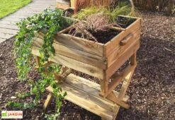 Solid Carré Potager En Bois Autoclave Sur Pieds Réglable 80 X 60 Cm -Garantia Soldes carre potager bois autoclave pieds reglables 80x60cm 1