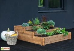 Carré Potager 3 étages En Bois Autoclave Brun – 120 X 120 X 40 Cm 10 Carré Potager 3 étages En Bois Autoclave Brun – 120 X 120 X 40 Cm -Garantia Soldes carre potager bois 1