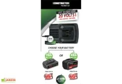 Chargeur Rapide Pour Batterie Lithium 20V PowerShared -Garantia Soldes chargeur rapide batterie 20v constructor 2
