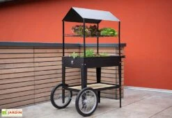 Potager Sur Pieds Avec Roulettes Et Toit 75 X 65 X 150 Cm – Urban Expert -Garantia Soldes chariot potager pieds roulettes