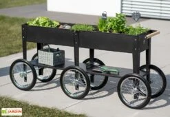 Jardinière En Acier à Roulettes - Wheels -Garantia Soldes chariot potager roulette