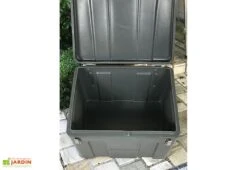 Coffre De Jardin Avec Grenouillères Cadenassables – 140 L -Garantia Soldes coffre de jardin gris anthracite 1