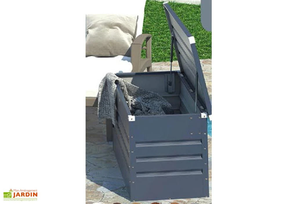 Coffre De Jardin En Métal 400 L Anthracite 4 Coffre De Jardin En Métal 400 L Anthracite – Image 2