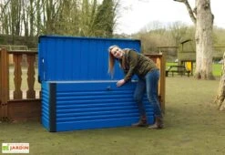 Coffre De Rangement Design En Métal PatioBox 187x78,5x72cm (4 Coloris) -Garantia Soldes coffre rangement jardin metal acier galvanise trimetals patiobox l 1