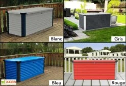Coffre De Rangement Design En Métal PatioBox 135x78,5x72cm (4 Coloris) 12 Coffre De Rangement Design En Métal PatioBox 135x78,5x72cm (4 Coloris) -Garantia Soldes coffre rangement jardin metal acier galvanise trimetals patiobox s 5 2