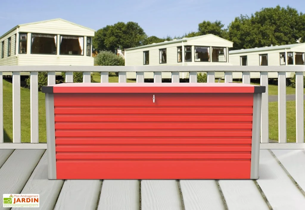 Coffre De Rangement Design En Métal PatioBox 135x78,5x72cm (4 Coloris) 6 Coffre De Rangement Design En Métal PatioBox 135x78,5x72cm (4 Coloris) – Image 4