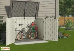 Coffre De Rangement PVC Poubelles Multifonctions Suncast -Garantia Soldes coffre rangement resine pvc cache poubelle