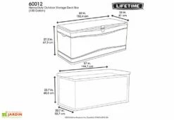 Coffre De Rangement Intérieur/Extérieur En Polyéthylène 492L Lifetime (152x61x67cm) -Garantia Soldes coffre resine lifetime 60012 7