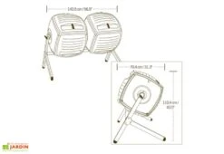 Composteur Rotatif Double 2x189L Polyéthylène Lifetime -Garantia Soldes composteur polyethylene double lifetime
