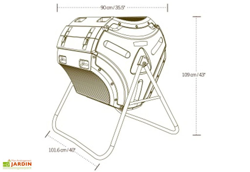 Composteur Rotatif 303L En Polyéthylène Lifetime 7 Composteur Rotatif 303L En Polyéthylène Lifetime – Image 5