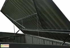 Cache-Poubelle Double En Acier 100 X 172 X 131 Cm -Garantia Soldes couvercle cache poubelle double metal anthracite