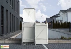 Cache-poubelle Simple En Acier Et Composite Aluminium 60 X 63 X 115 Cm 13 Cache-poubelle Simple En Acier Et Composite Aluminium 60 X 63 X 115 Cm -Garantia Soldes couvercle poubelle exterieur acier composite aluminium noir