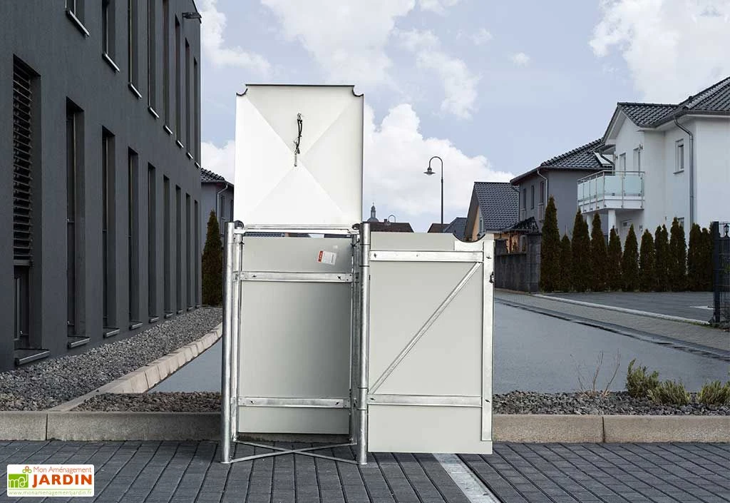 Cache-poubelle Simple En Acier Et Composite Aluminium 60 X 63 X 115 Cm 8 Cache-poubelle Simple En Acier Et Composite Aluminium 60 X 63 X 115 Cm – Image 6