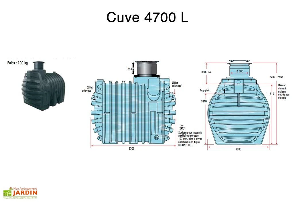 Cuve Rétention D'Eau De Pluie 4700 L 4 Cuve Rétention D'Eau De Pluie 4700 L – Image 2