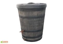Roto Cuve De Récupération D’Eau De Pluie 130 L Tonneau Imitation Bois -Garantia Soldes cuve recuperateur eau pluie tonneau imitation bois 2