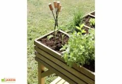 Carré Potager Sur Pieds En Bois De Pin Traité KÜB 100 X 60 X 80 Cm -Garantia Soldes details carre potager sureleve bois traite kub