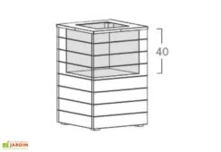 Bac à Fleurs En Bois Selekt (45x45x47) -Garantia Soldes dimensions bac a fleurs selekt jardipolys