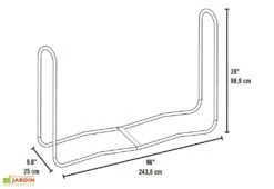Porte-bûches En Acier Inoxydable – 244 Cm -Garantia Soldes dimensions porte buches 1